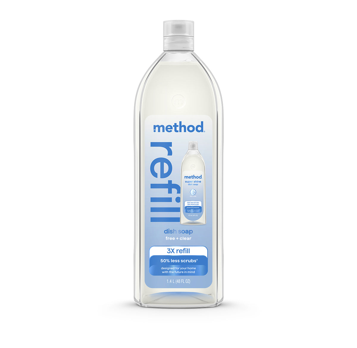 MTHD_LiquidDishSoapRefill_48oz_FreeandClear_Front_US_390786